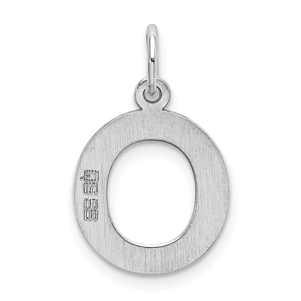 Sterlingsilber Rhodiniert Block Buchstabe O Initiale Charm