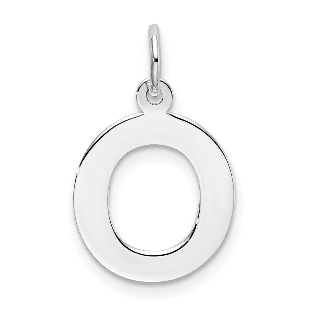 Sterlingsilber Rhodiniert Block Buchstabe O Initiale Charm