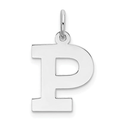 Sterlingsilber Rhodiniert Block Buchstabe P Initiale Charm