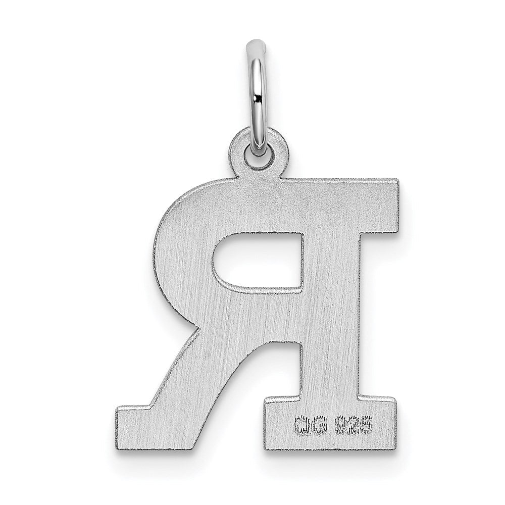 Sterlingsilber Rhodiniert Block Buchstabe R Initiale Charm