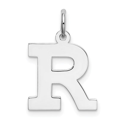 Sterlingsilber Rhodiniert Block Buchstabe R Initiale Charm