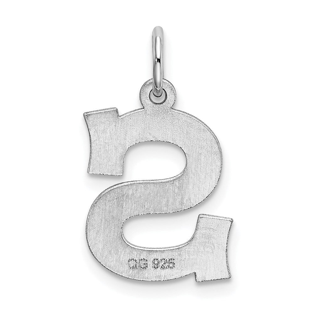 Sterlingsilber Rhodiniert Block Buchstabe S Initiale Charm