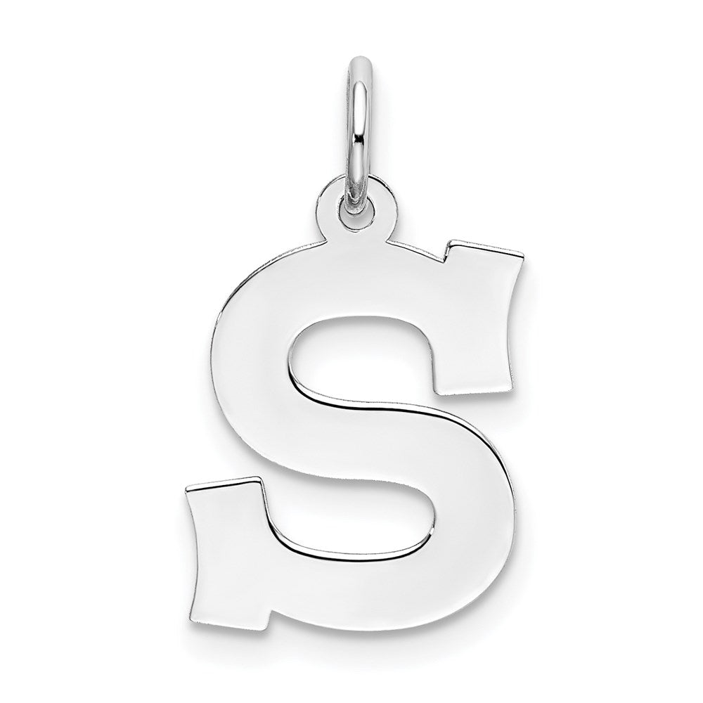 Sterlingsilber Rhodiniert Block Buchstabe S Initiale Charm