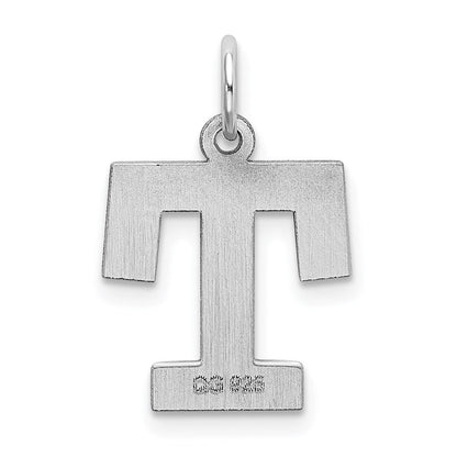Sterlingsilber Rhodiniert Block Buchstabe T Initiale Charm