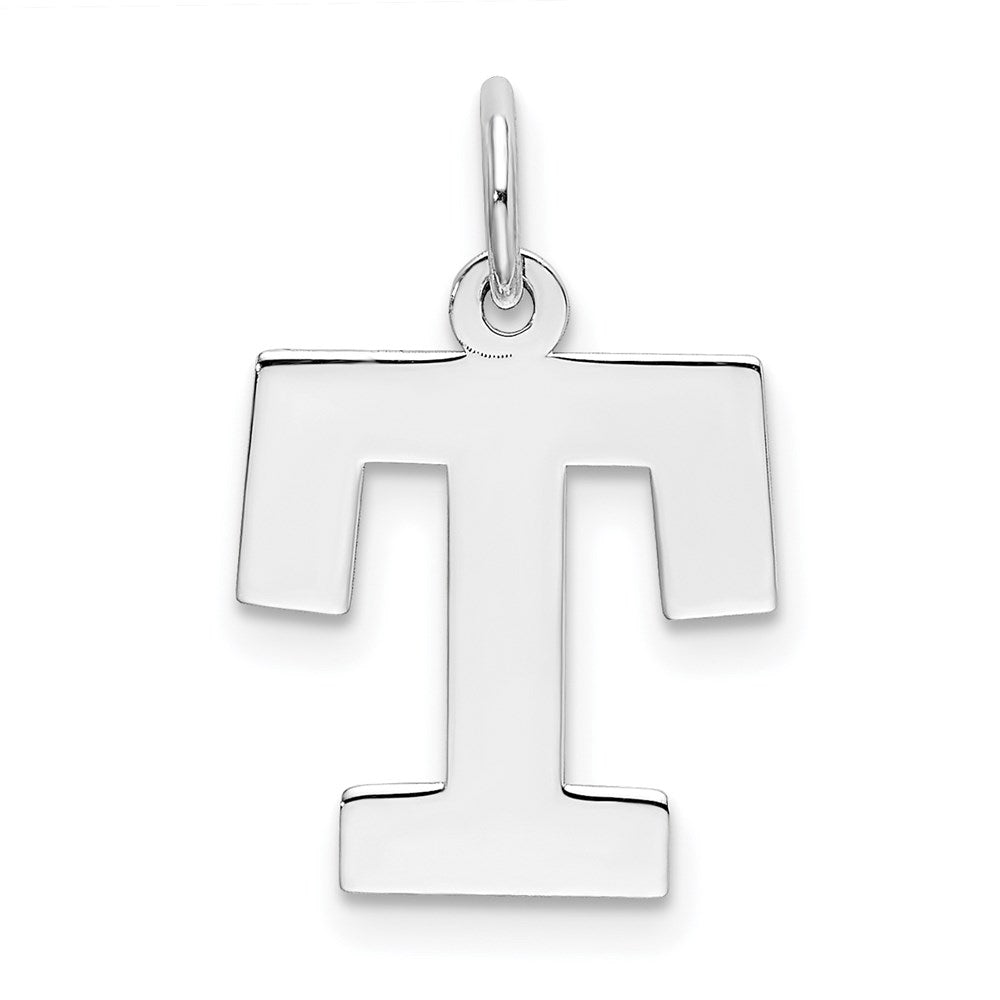 Sterlingsilber Rhodiniert Block Buchstabe T Initiale Charm