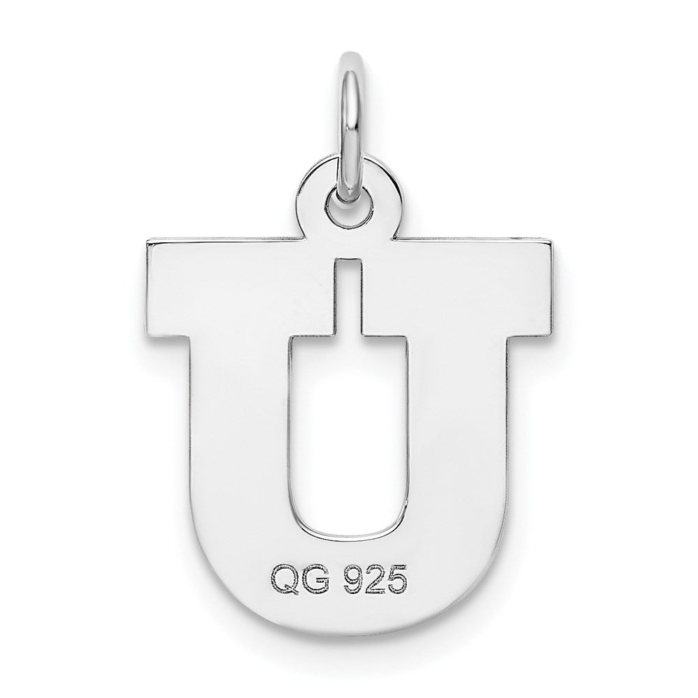Sterlingsilber Rhodiniert Block Buchstabe U Initiale Charm