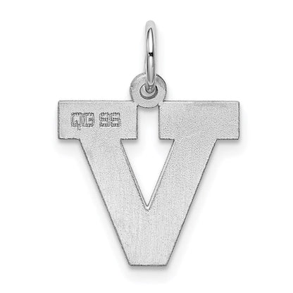 Sterlingsilber Rhodiniert Block Buchstabe V Initiale Charm