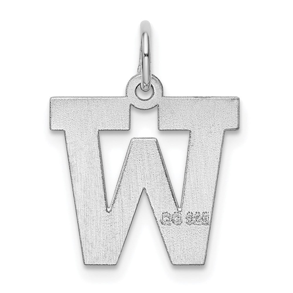 Sterlingsilber Rhodiniert Block Buchstabe W Initiale Charm