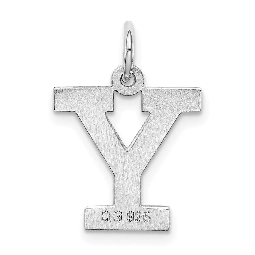 Sterlingsilber Rhodiniert Block Buchstabe Y Initiale Charm