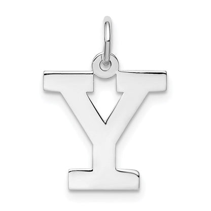 Sterlingsilber Rhodiniert Block Buchstabe Y Initiale Charm