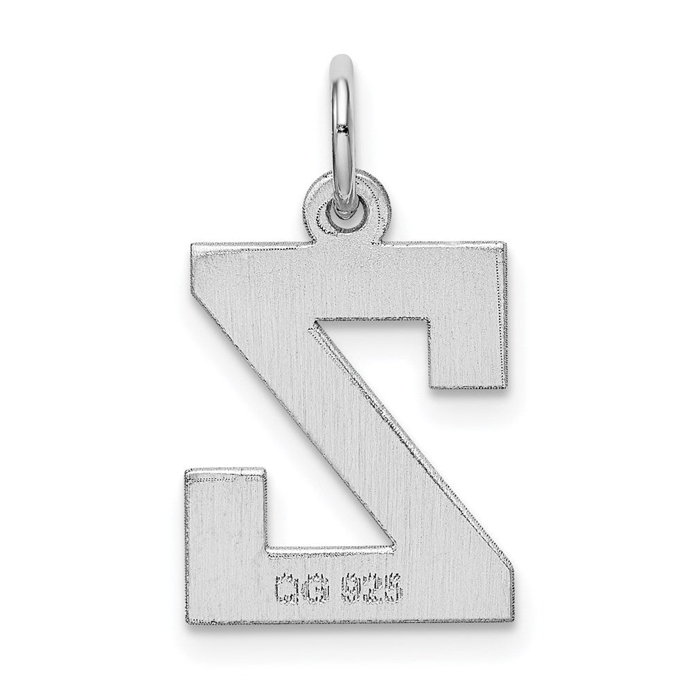 Sterlingsilber Rhodiniert Block Buchstabe Z Initiale Charm