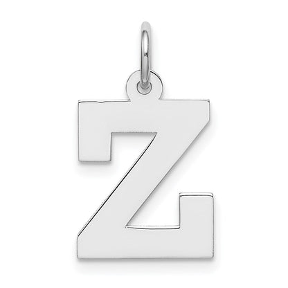 Sterlingsilber Rhodiniert Block Buchstabe Z Initiale Charm