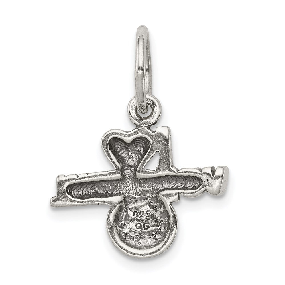 Sterlingsilber Antik I (heart) Volleyball Charm