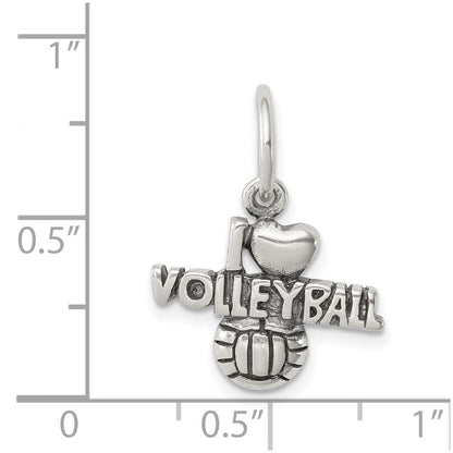 Sterlingsilber Antik I (heart) Volleyball Charm