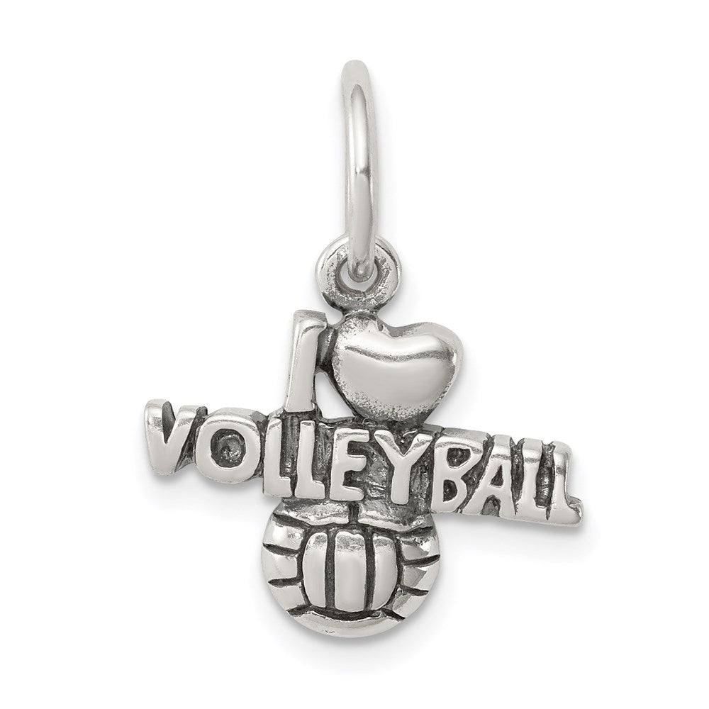 Sterlingsilber Antik I (heart) Volleyball Charm
