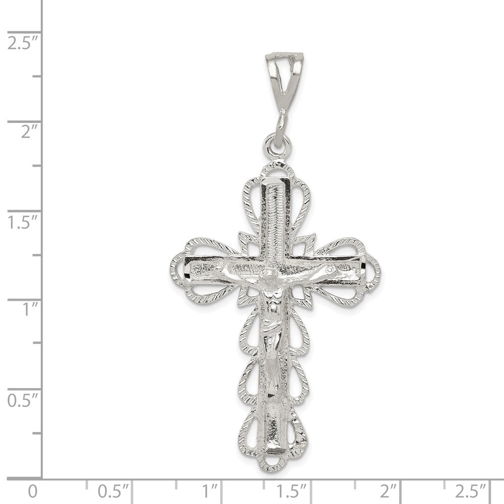 Sterlingsilber Diamantiert Kruzifix Anhänger