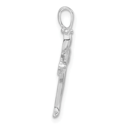 Sterlingsilber Poliert Person Stretching Anhänger