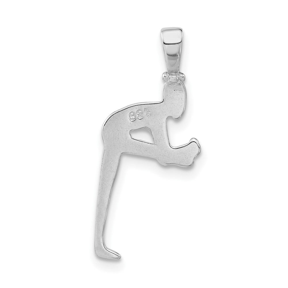 Sterlingsilber Poliert Person Stretching Anhänger