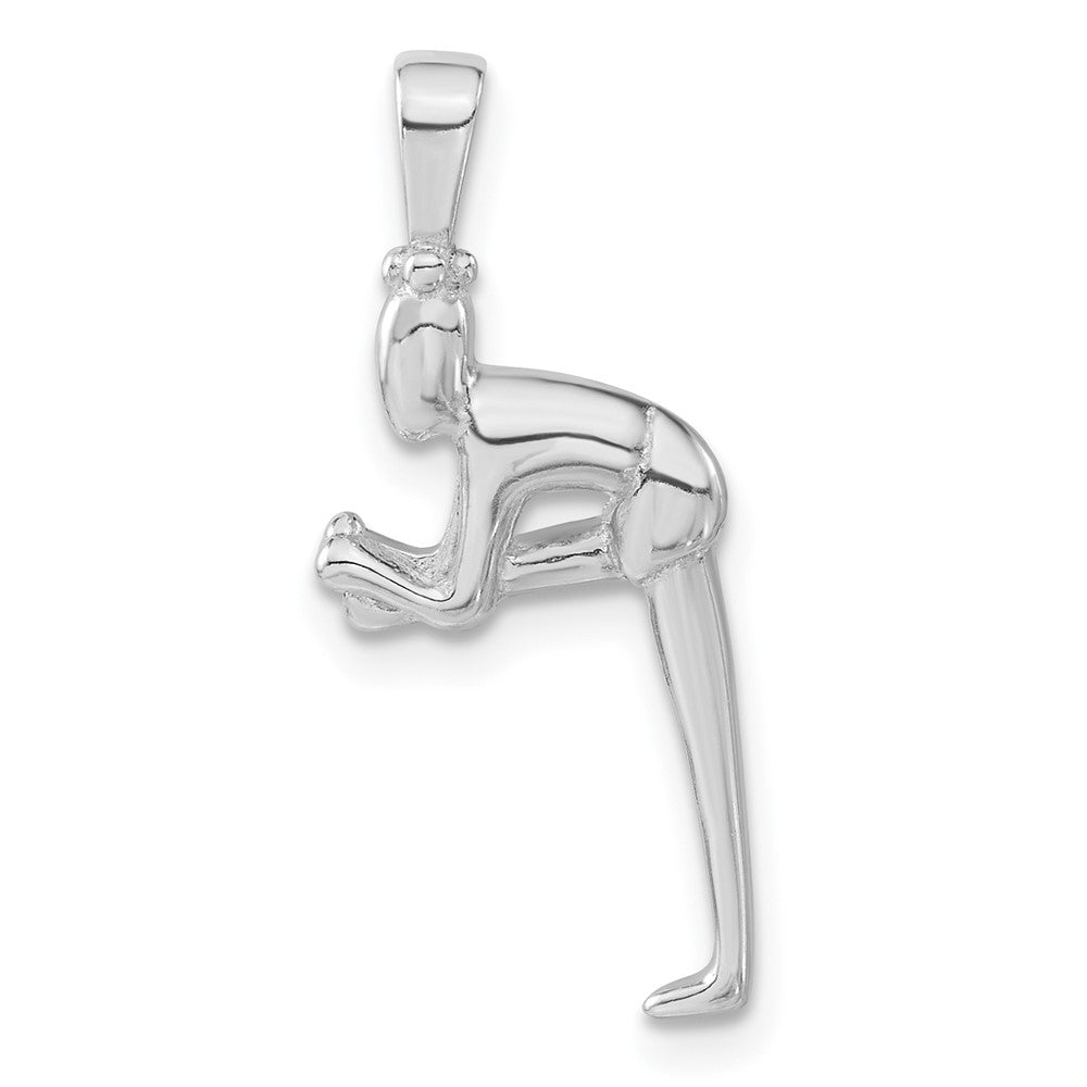 Sterlingsilber Poliert Person Stretching Anhänger