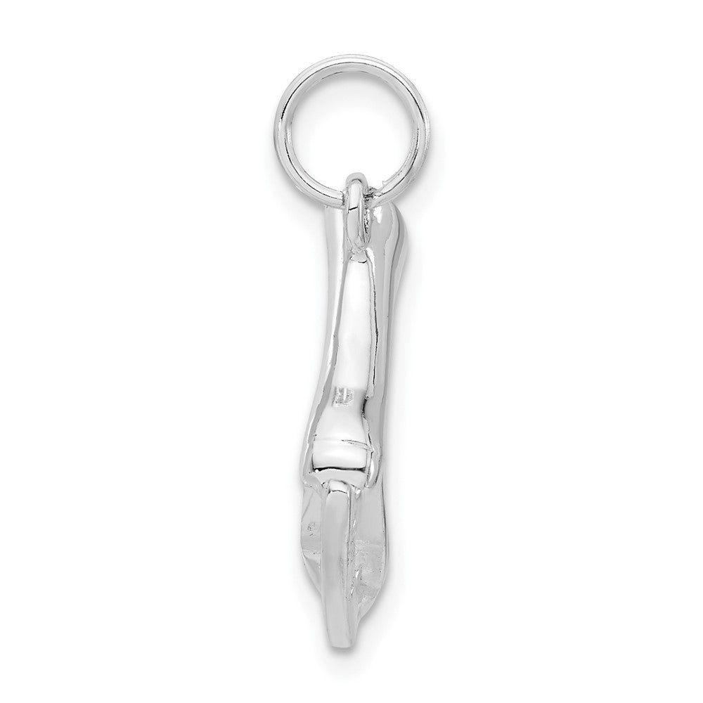 Sterlingsilber 3-d Poliert Eis Skate Charm