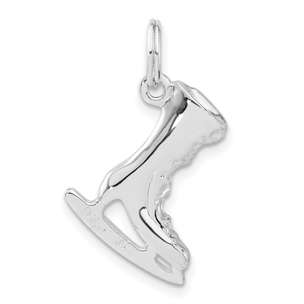Sterlingsilber 3-d Poliert Eis Skate Charm