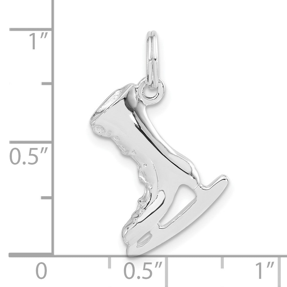 Sterlingsilber 3-d Poliert Eis Skate Charm