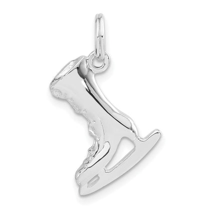 Sterlingsilber 3-d Poliert Eis Skate Charm