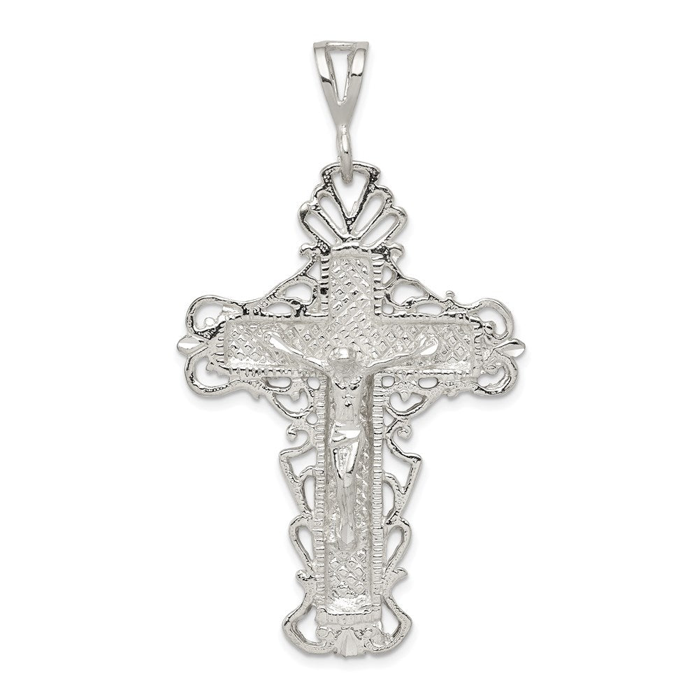 Sterlingsilber Diamantiert Kruzifix Anhänger