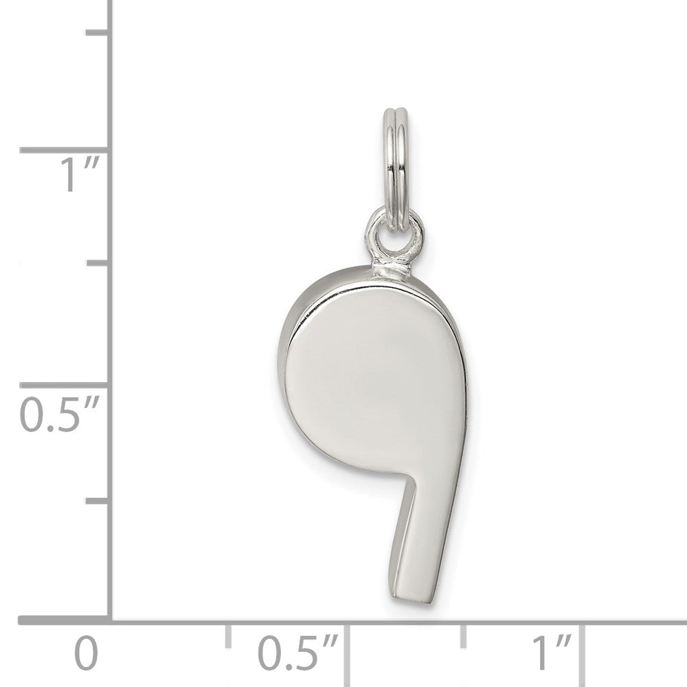 Sterlingsilber Rhodiniert Poliert Whistle Charm