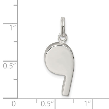 Sterlingsilber Rhodiniert Poliert Whistle Charm
