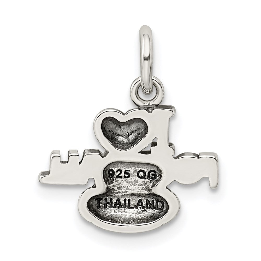 Sterlingsilber Antik I (heart) Football Charm