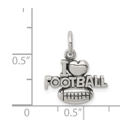 Sterlingsilber Antik I (heart) Football Charm