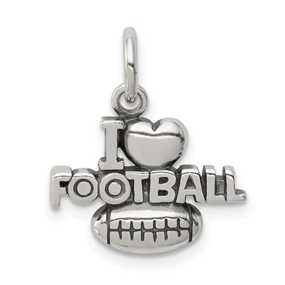 Sterlingsilber Antik I (heart) Football Charm