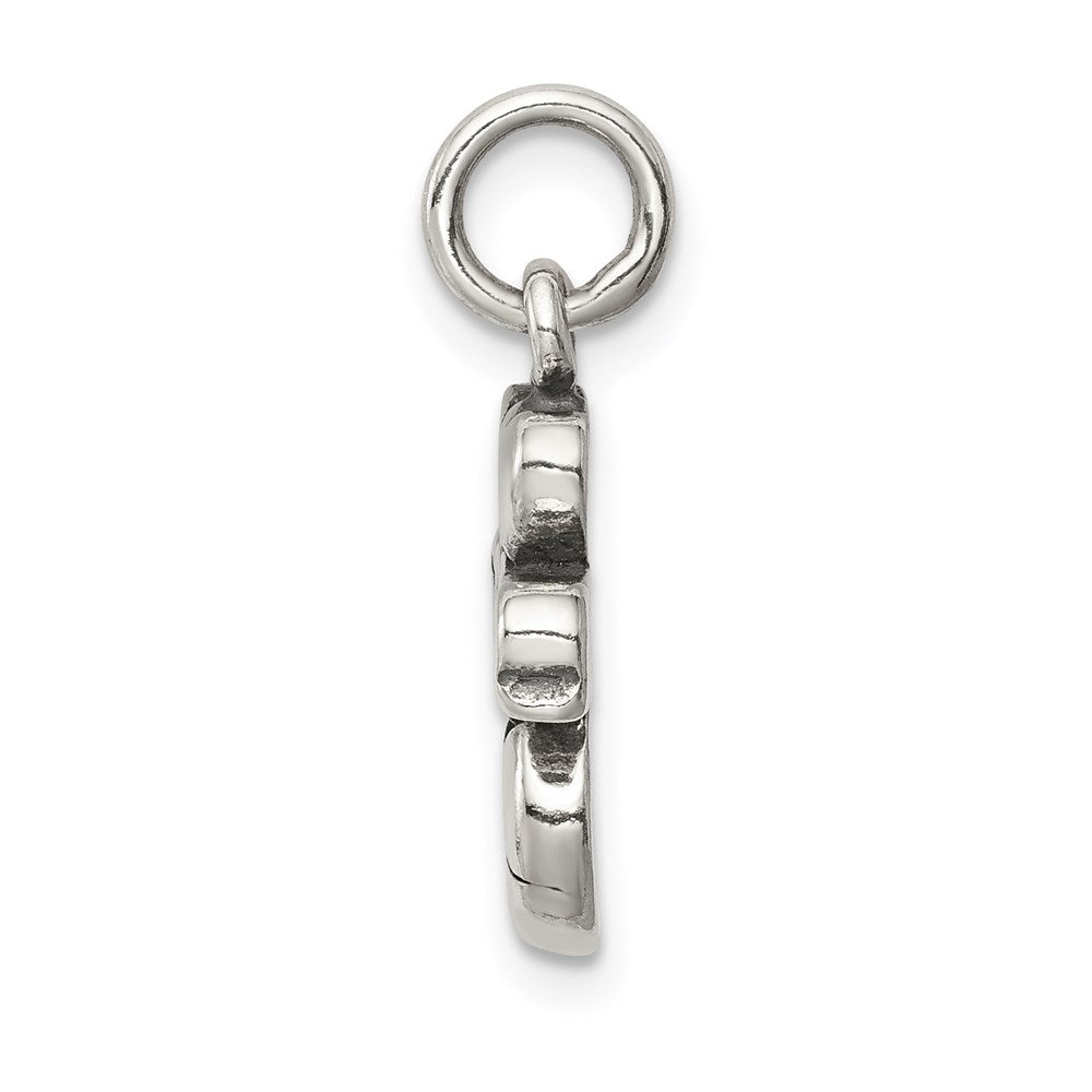 Sterlingsilber Antik I (heart) Fußball Charm