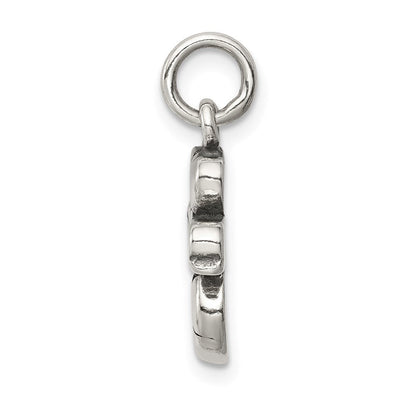 Sterlingsilber Antik I (heart) Fußball Charm
