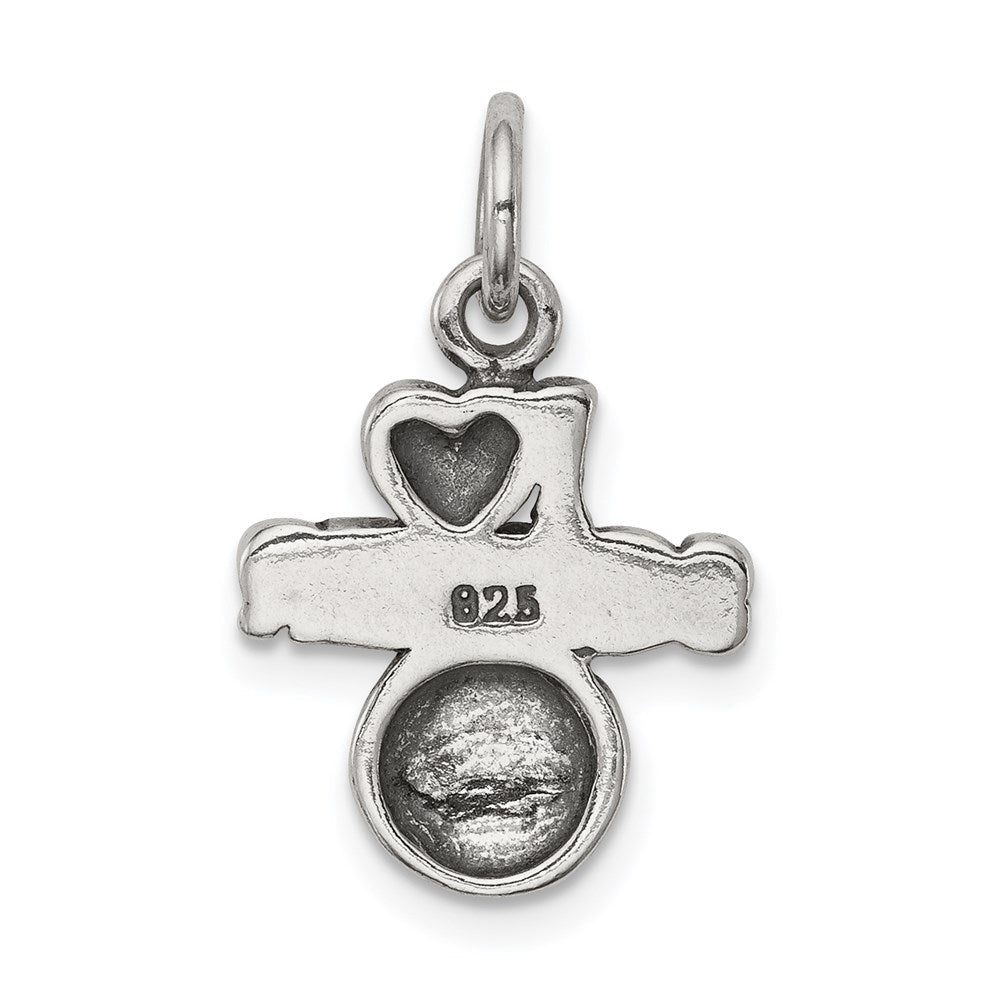 Sterlingsilber Antik I (heart) Fußball Charm