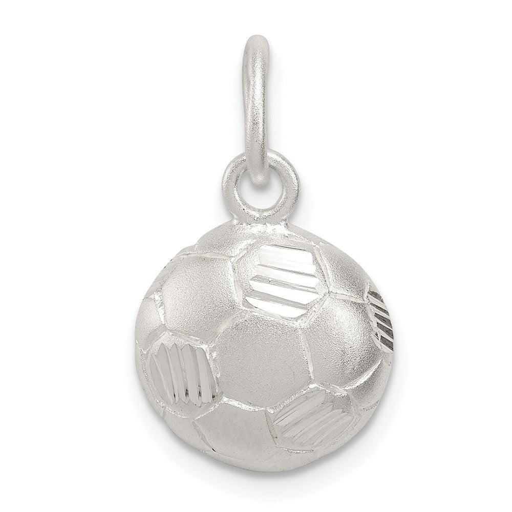 Sterlingsilber Diamantiert Fußball Kugel Charm