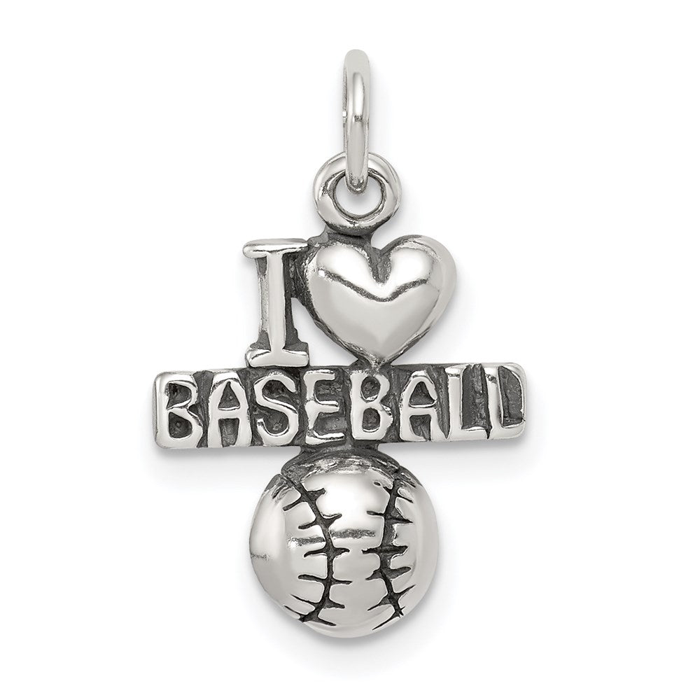 Sterlingsilber Antik I (heart) Baseball Charm