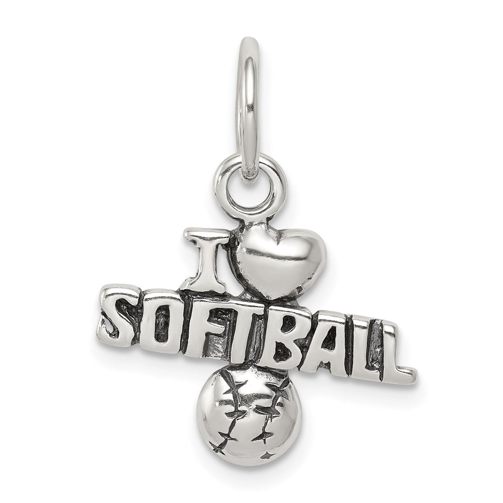 Sterlingsilber Antik I (heart) Softball Charm