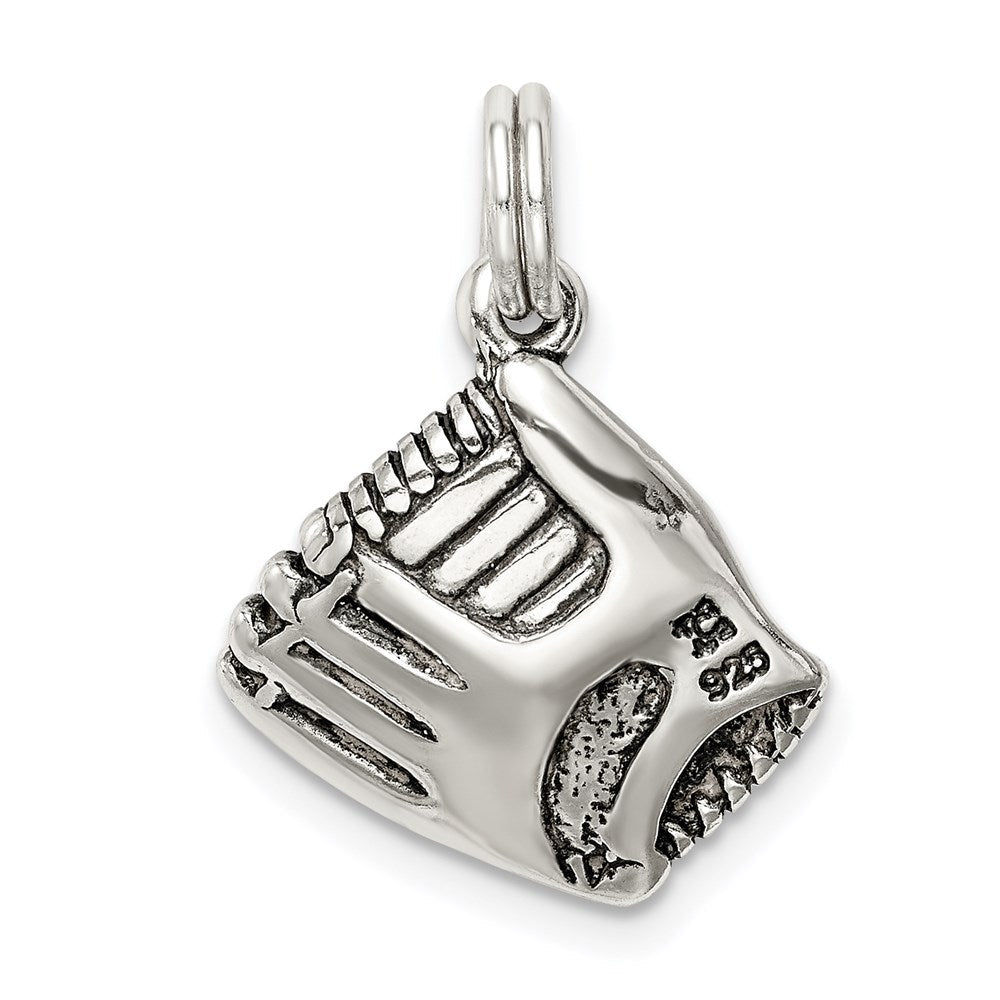 Sterlingsilber Antikisiert Baseball Glove mit Synthetisch Perle Charm