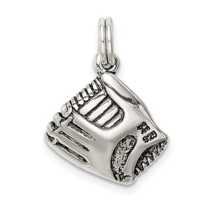 Sterlingsilber Antikisiert Baseball Glove mit Synthetisch Perle Charm