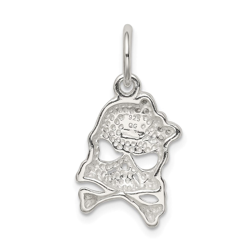 Sterlingsilber Zirkonia Totenkopf Charm