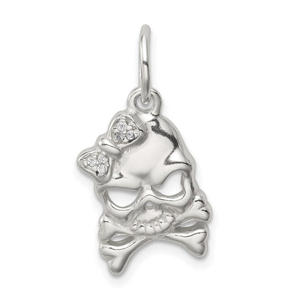 Sterlingsilber Zirkonia Totenkopf Charm
