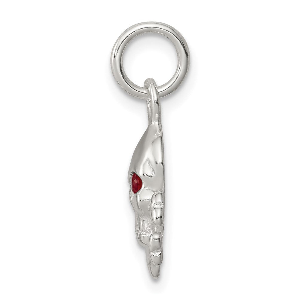Sterlingsilber Rot Zirkonia Totenkopf Charm