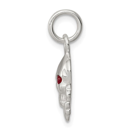 Sterlingsilber Rot Zirkonia Totenkopf Charm