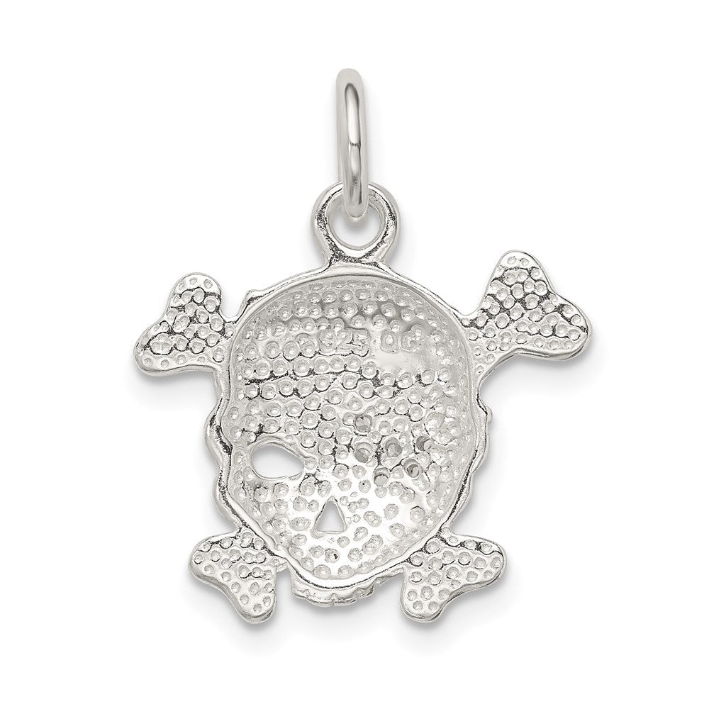 Sterlingsilber Zirkonia Totenkopf Charm
