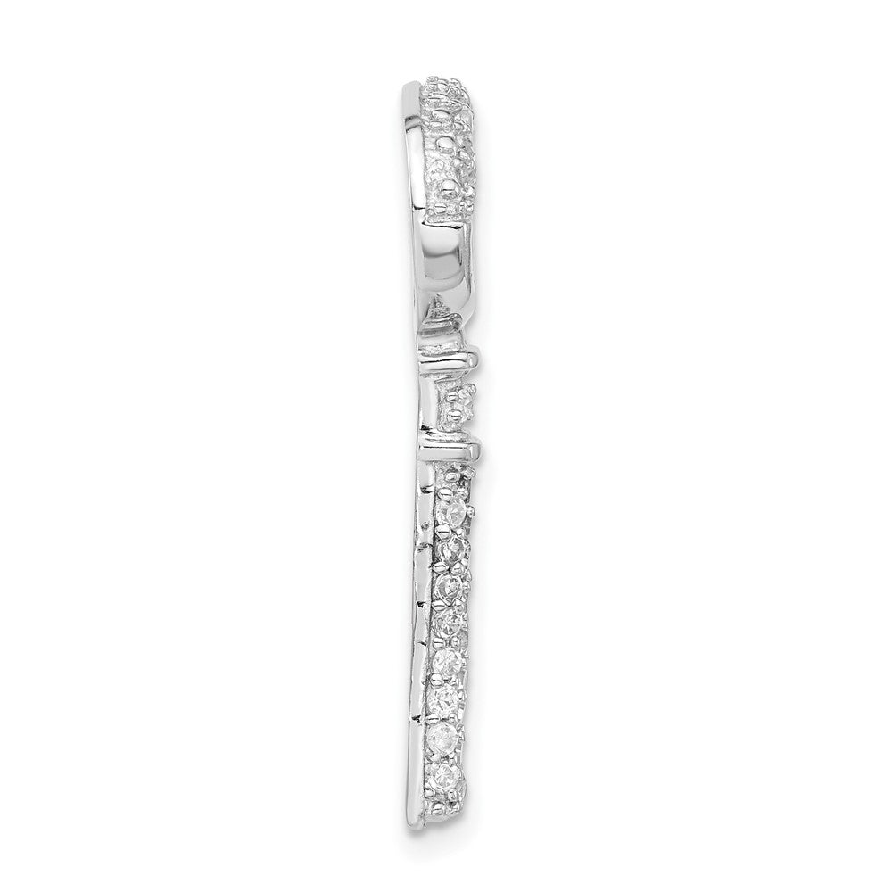 Sterlingsilber Poliert Zirkonia Key Anhänger