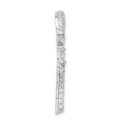 Sterlingsilber Poliert Zirkonia Key Anhänger