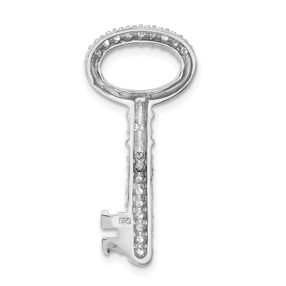 Sterlingsilber Poliert Zirkonia Key Anhänger