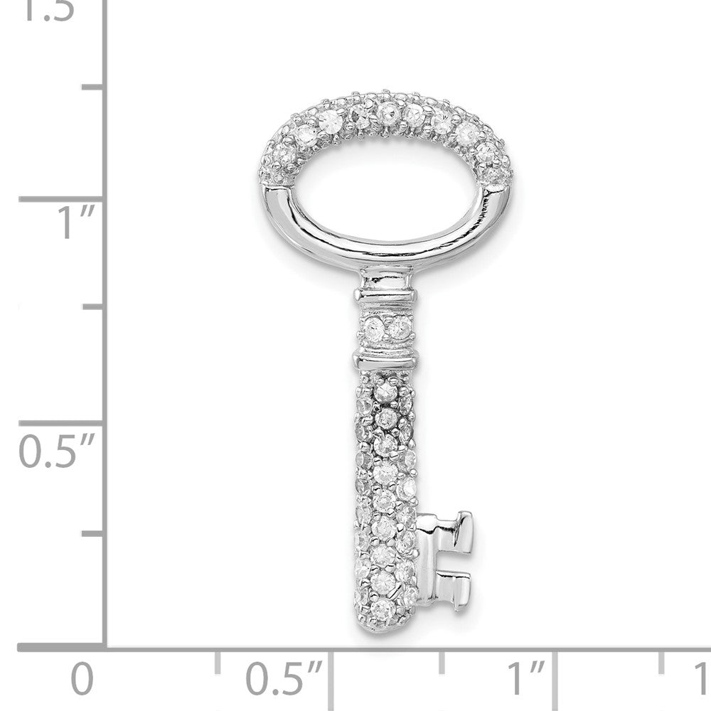 Sterlingsilber Poliert Zirkonia Key Anhänger